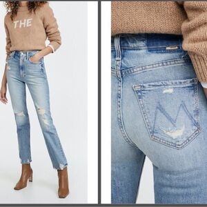 MOTHER Superior High Waisted Rider Skimp‎ in The Confession Distressed Size 25